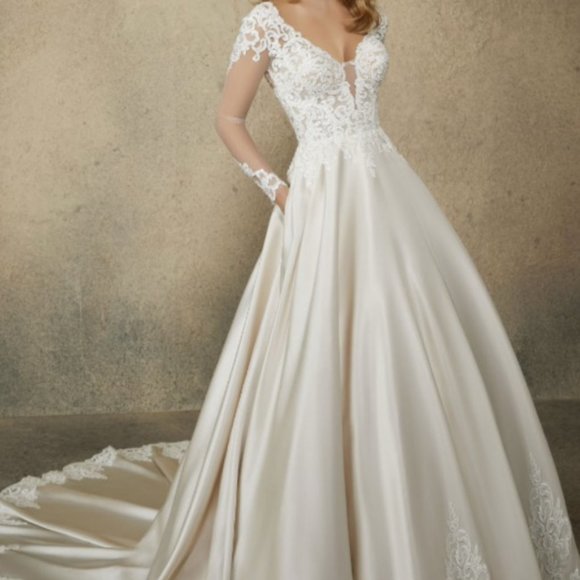 Mori Lee Satin Ball Gown- Sample size 20 - Picture 4 of 8